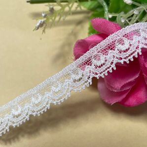 ほとんど市販されていない】3m巻!幅1.2cmリバーストレッチレース オフホワイト [オフ白 リバーレース