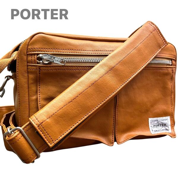 PORTER ポーター 吉田カバン フリースタイル ショルダーバッグ カメラバッグ 斜め掛け クロスボディ キャラメル 希少モデル