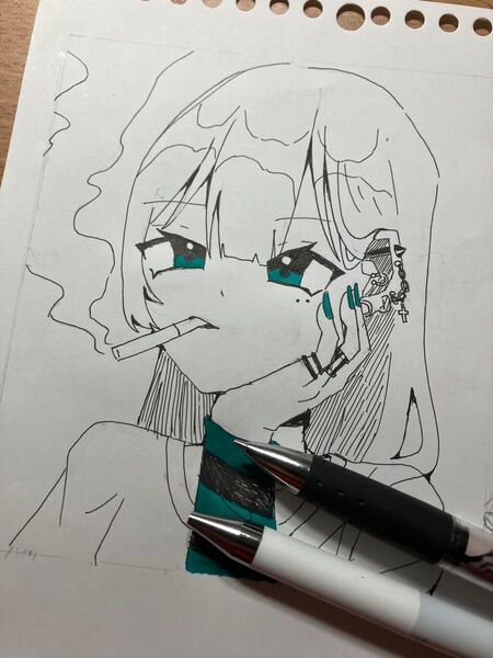 手描きイラスト 女の子 オリジナル