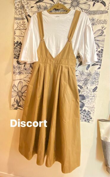 Discort サロペットスカート ジャンパースカート キャメル/フリーサイズ