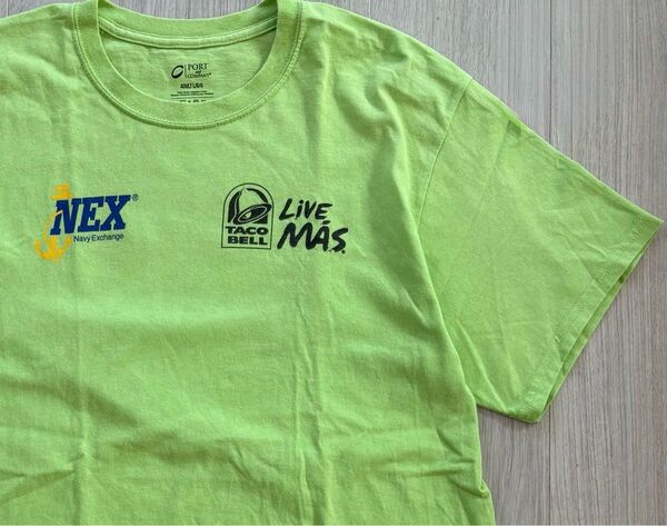 米軍 横須賀基地 Navy Exchange TACO BELL 半袖 Tシャツ L グリーン系 黄緑