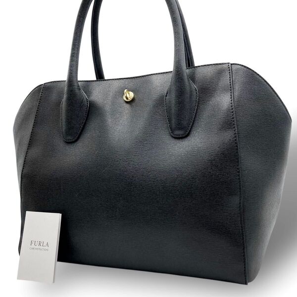 FURLA フルラ オリンピア トートバッグ 肩掛け オールレザー 本革 ブラック 黒 A4 大容量 ビジネス 通勤