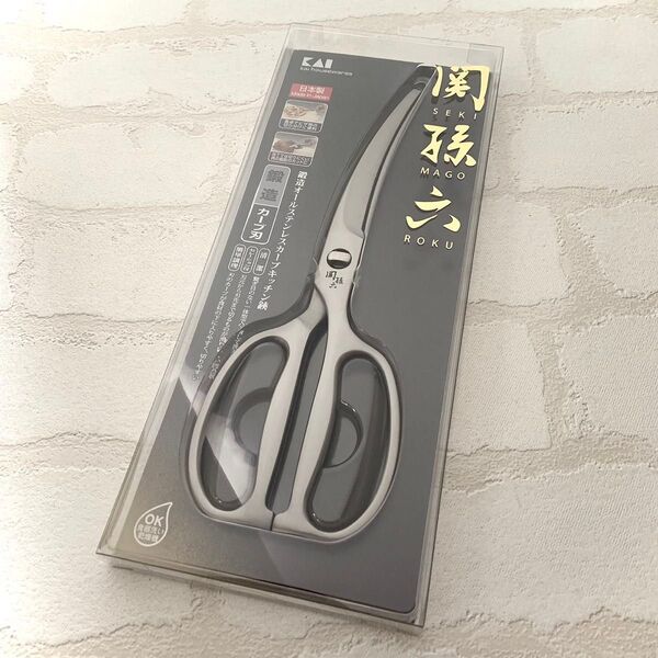 【新品未開封】貝印 KAI 関孫六 鍛造オールステンレス カーブキッチン鋏 ハサミ DH3346