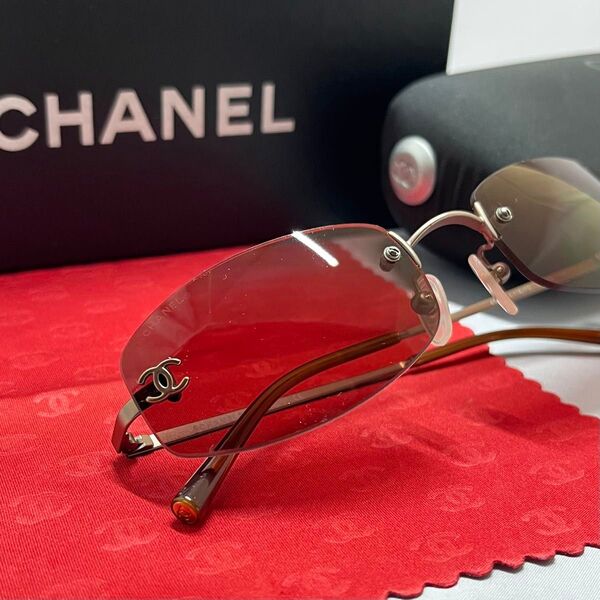 【付属品付き】CHANEL シャネル ココマーク リムレス サングラス 4002 メガネ アイウェア