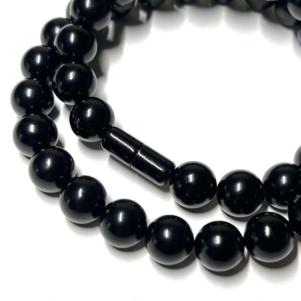 ジェット ネックレス 大珠 10mm 全長44㎝ necklace