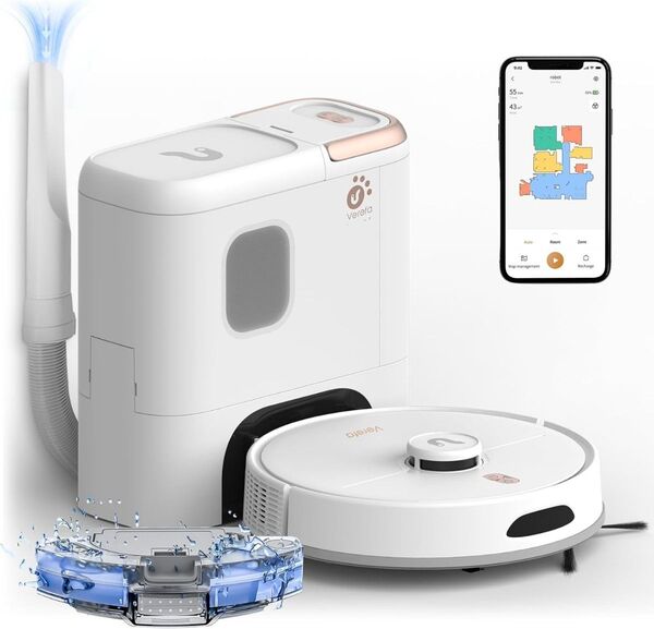 ロボット掃除機 自動ゴミ収集 大容量3.5L 260分連続稼働 レーザーナビゲーション WiFi/Alexa対応 マッピング機能