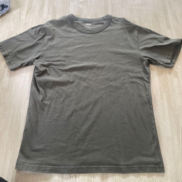 Uniqlo U ユニクロ クルーネックTシャツ 57オリーブ L 半袖Tシャツ
