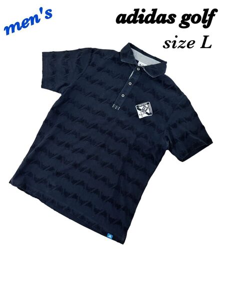 adidas golf アディダスゴルフ ポロシャツ メンズL ネイビー 半袖