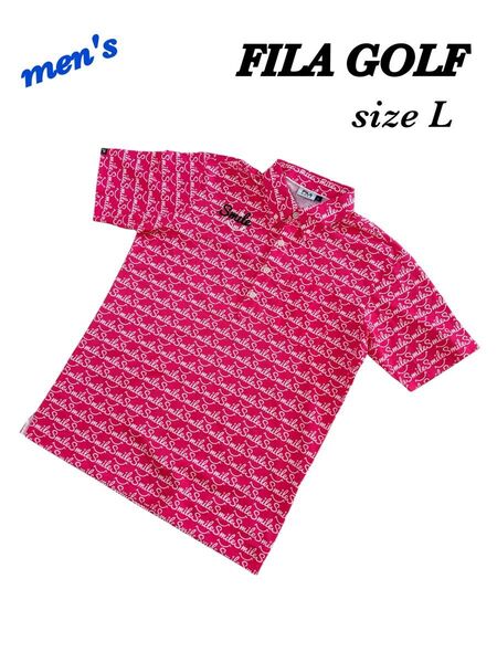 試着のみ美品!FILA GOLF フィラゴルフ ポロシャツ メンズL 総柄