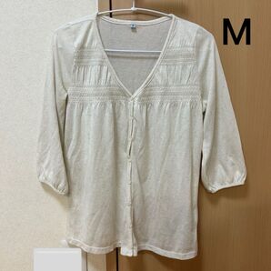 カーディガン 白 M レディース