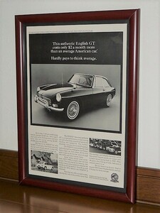 1967年 USA '60s 洋書雑誌広告 額装品 MG MGB / GT // 検索用 ガレージ 店舗 BAR 装飾 看板 ( A4size・A4サイズ )