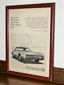 1966年 USA '60s 洋書雑誌広告 額装品 '67 Oldsmobile Toronado オールズモビル トルネード ( A4サイズ )