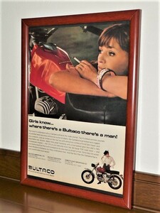 1967年 USA '60s 洋書雑誌広告 額装品 Bultaco Campera ブルタコ カンペーラ ( A4サイズ )