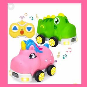 【おもちゃ】 夢かわユニコーンと恐竜が走り出す!リモコンカーセット BABY ラジコンカー 知育玩具
