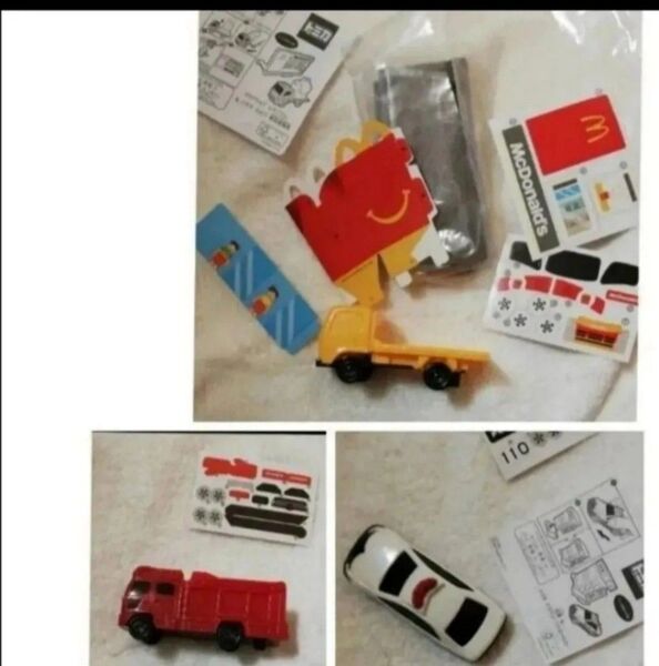 値下不可 パトカー 消防車 ミニカー マクドナルド ハッピーセット 玩具 おもちゃ 車 トミカ いすゞ エルフ 車両運搬車 いすず