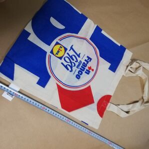 Lidl フランス 海外スーパー 赤色 青色 布 エコバッグ トートバッグ