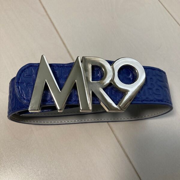 ミラーナイン ゴルフ MR9 ベルト エンボス加工 ロゴ ブルー