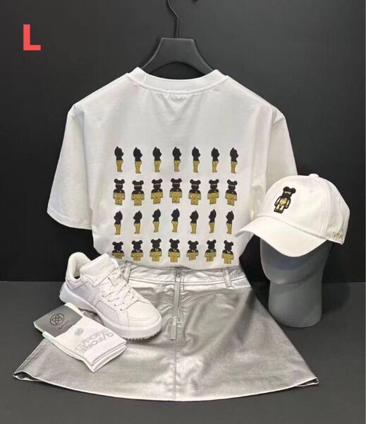 25新作ジーフォア ゴルフ レディーストップス 半袖 カットソー Tシャツ L