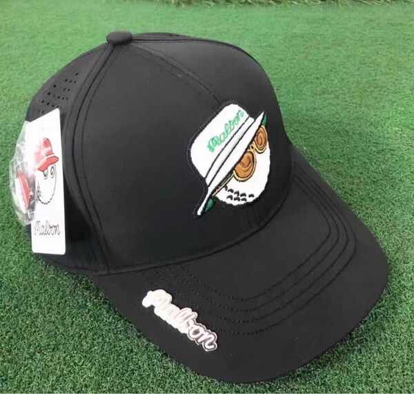 MALBON GOLF マルボン ゴルフ マーカー付き キャップ ブラック