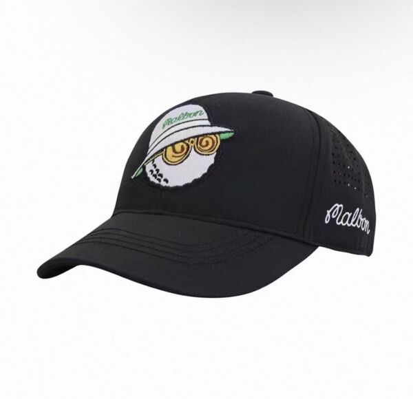 MALBON GOLF マルボン ゴルフ マーカー付き キャップ ブラック