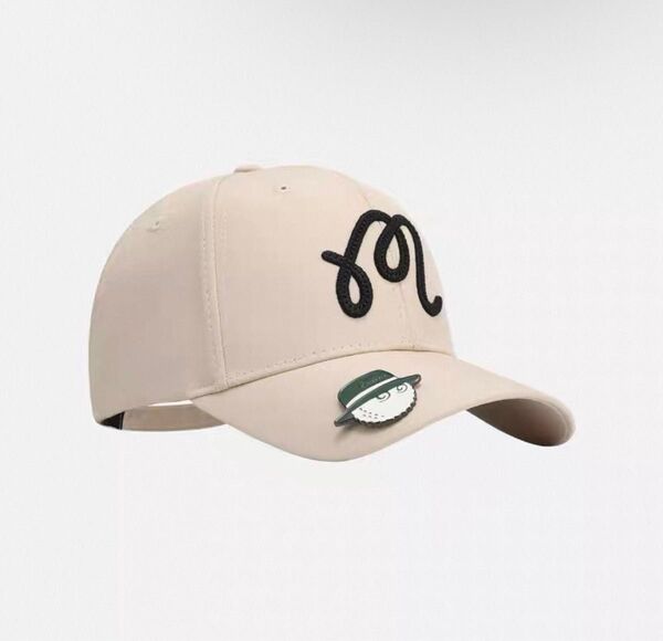 MALBON GOLF マルボン ゴルフ マーカー付き キャップ ベージュ
