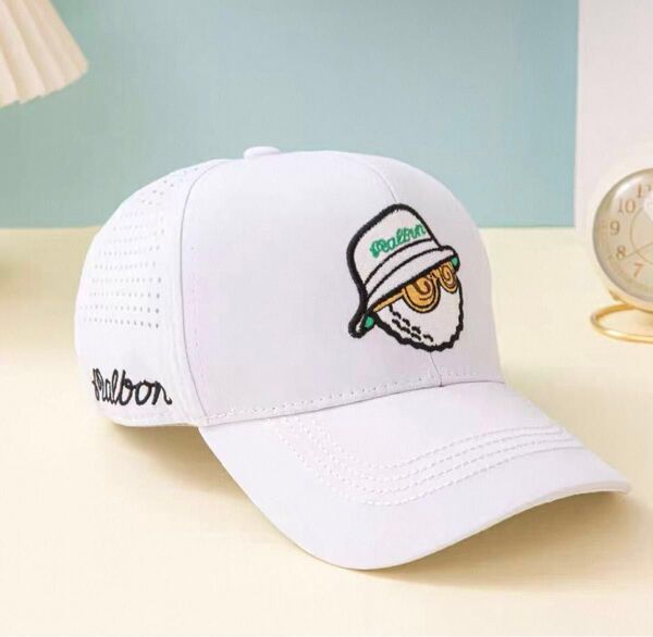 MALBON GOLF マルボン ゴルフ マーカー付き キャップ ホワイト