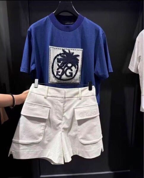 ジーフォア ゴルフレディース トップス 半袖カットソー Tシャツ ブルー
