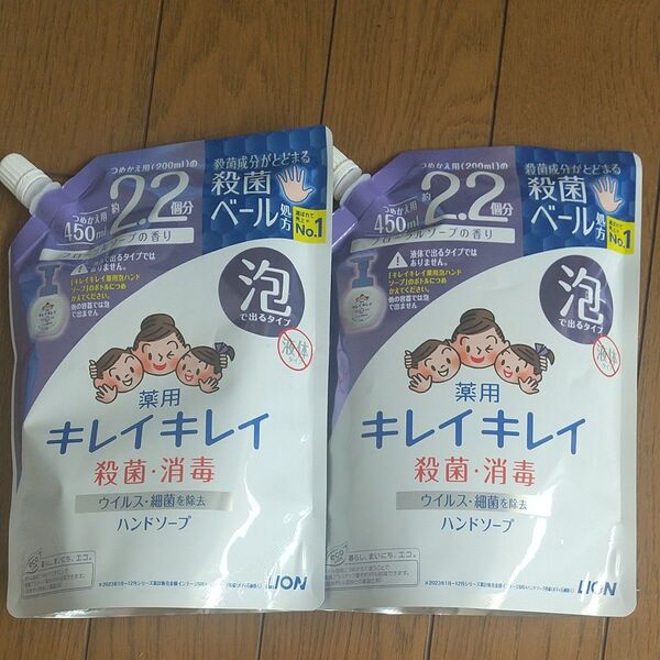 キレイキレイ 薬用泡ハンドソープ フローラルソープ 詰替/450ml 2個セット つめかえ用