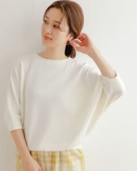 URBAN RESEARCH DOORS タックフライスワイドTEE WHITE 2024SS
