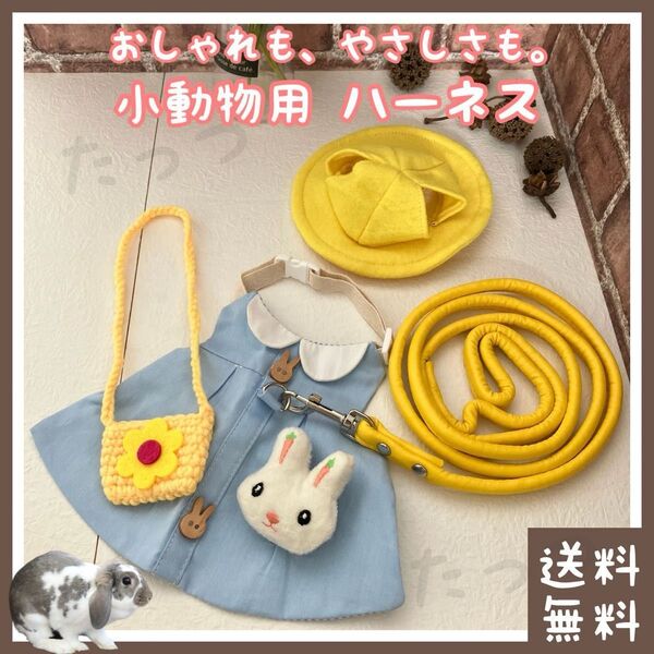 ペット用 ハーネス リード(■ウサギ(ネザーランドドワーフ)に■小動物(うさちゃん)に■遊び・お散歩・うさんぽ■ストレス解消)