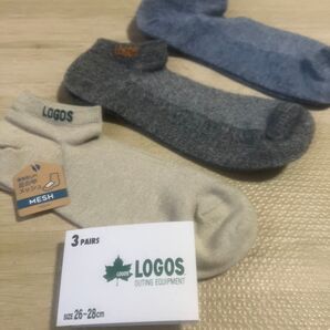 福助 LOGOSロゴス 靴下(ソックス) 3足組 サイズ26〜28cm