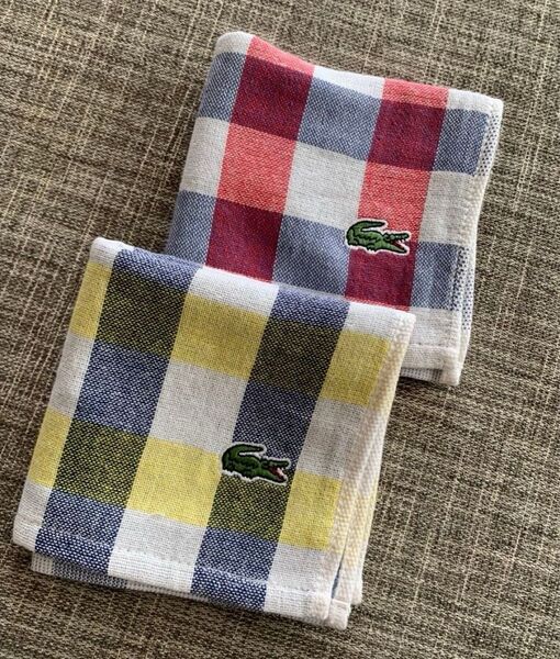 LACOSTE ラコステ ガーゼタオル ハンドタオル ハンカチ メンズ レディース ラコステ ガーゼタオル二枚セット