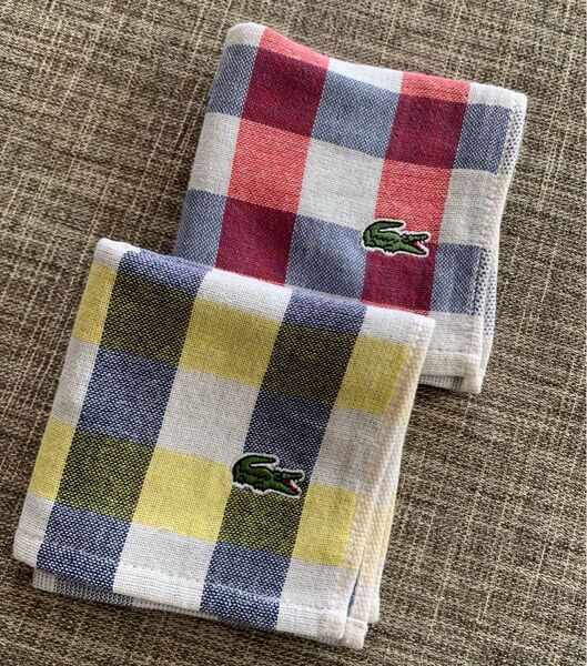 LACOSTE ラコステ ガーゼタオル ハンドタオル ハンカチ メンズ レディース ラコステ ガーゼタオル二枚セット