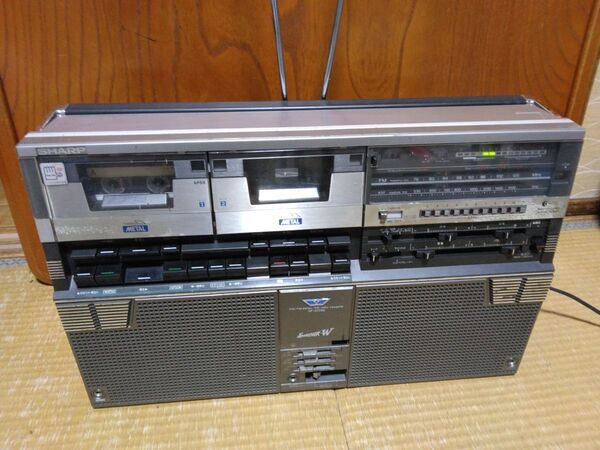 70s SHARP GF-828 SB 国産初期ダブルラジカセ ザ・サーチャー SHARP シャープ 昭和レトロ FM AM