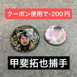 巨人 ホークス 甲斐拓也 缶バッジ 2024年 ピンクフルデー リーグ優勝 シークレット 限定缶バッジ 若鷹ガチャ