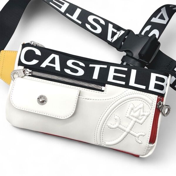 ★新品未使用★CASTELBAJAC カステルバジャック ダルトン 横型 ウエストバッグ ショルダーバッグ 斜め掛け ホワイト