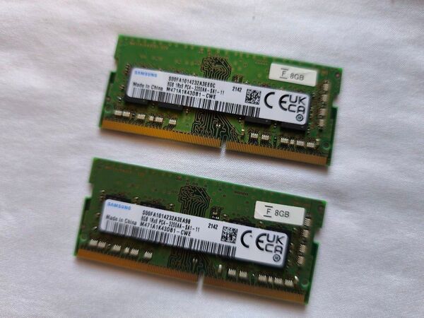 動作確認済み!②SAMSUNG/サムスン DDR4-3200 8GB×2 16GB ノートPC メモリ