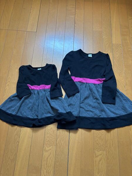 姉妹揃い ワンピース 女の子 長袖 ビー 観光子供服 同梱