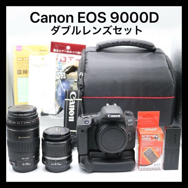 美品 【Canon EOS 9000D ダブルレンズセット】 キャノン 一眼レフカメラ Wi-Fi搭載 初期不良返品対応あり