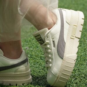 PUMA ウィメンズ mayze OW 22.5cm ホワイト グレー