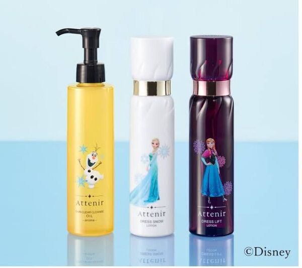 【新品】Attenirアテニア×アナ雪 クレンジングオイル&エイジングケア化粧水、おまけサンプル