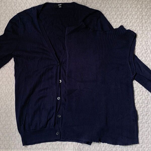 【美品】ユニクロUNIQLO 綿100% サマーニットアンサンブル S
