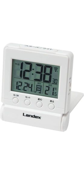 ランデックス(Landex) 目覚まし時計 タイムクリック 電波 ホワイト YT5266WH