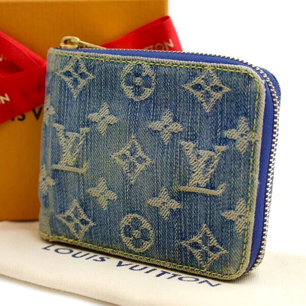 ルイヴィトン モノグラム ミニジッピー デニム LOUIS VUITTON 財布 小銭入れ 二つ折り ジッピーウォレット