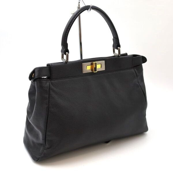 FENDI ピーカブー フェンディ ハンドバッグ ブラック ズッカ