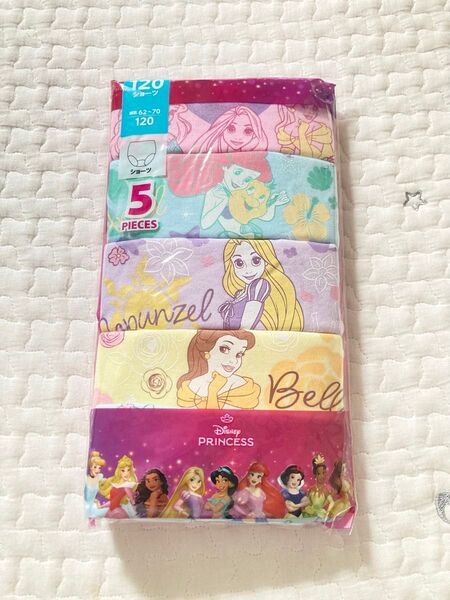 新品 ディズニー プリンセス ショーツ パンツ 下着 120 5枚セット