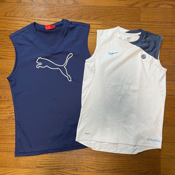 PUMA & NIKE ノースリーブ 2枚セット スポーツウェア トレーニングウェア M Lサイズ