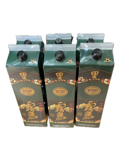 芋焼酎 黒霧島 25度 紙パック 1800ml 12本セット
