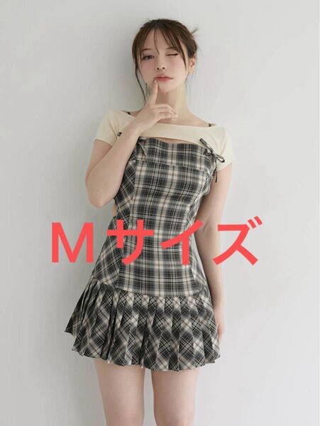Andmary Karen check mini dress Beige Mサイズ AM1324 アンドマリー カレン