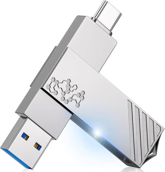 1TB USBメモリ 1TB Type-C メモリー 360度回転式 シルバー